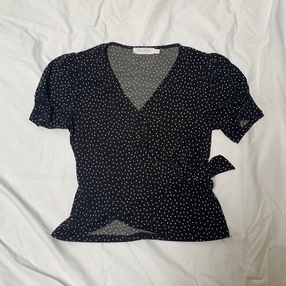 black tied top